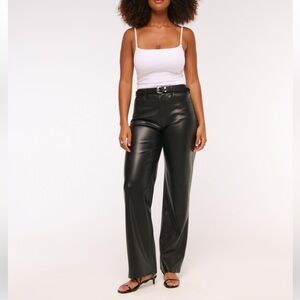 Abercrombie & Fitch Black Faux Leather Trousers